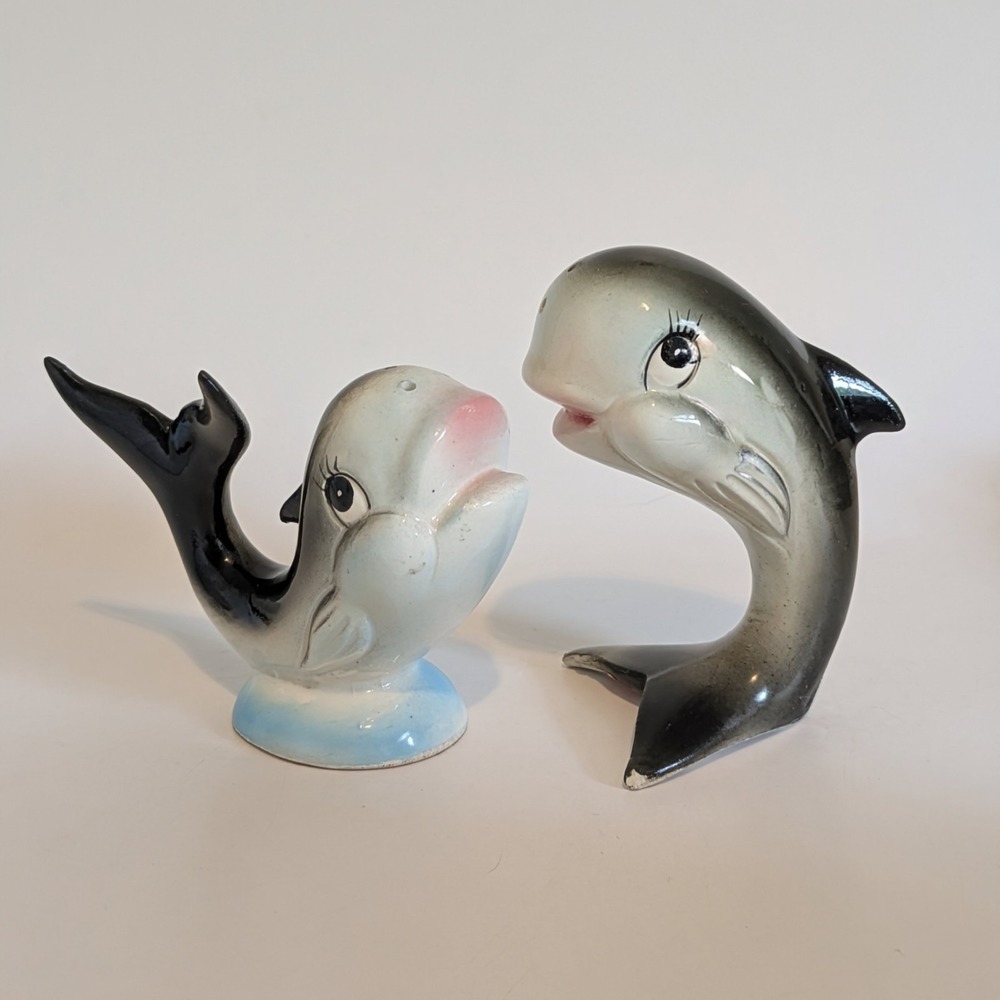 Vintage‎ Kelvins Treasures Whale Salt & Pepper Shakers Anthropomorphic Japan